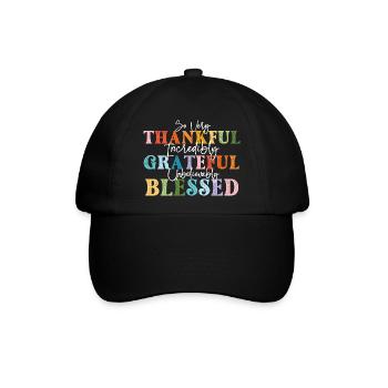 So sehr dankbar dankbarer Herbst - Baseballkappe - Schwarz/Schwarz - Vorne