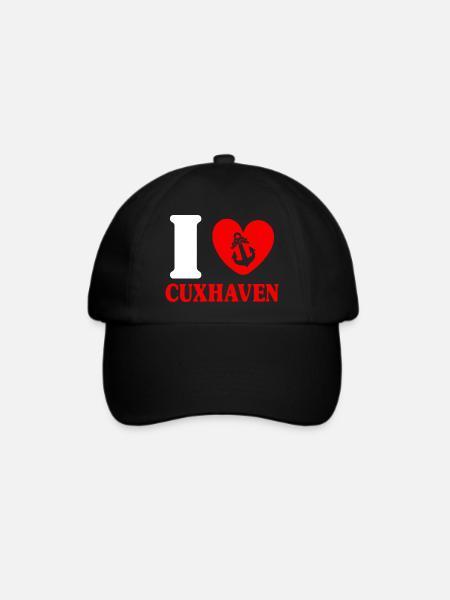 Nordsee Urlaub I LOVE CUXHAVEN Lustig - Baseballkappe - Schwarz/Schwarz