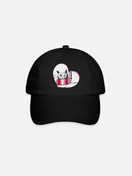 Lesbian Cat - Baseballkappe - Schwarz/Schwarz
