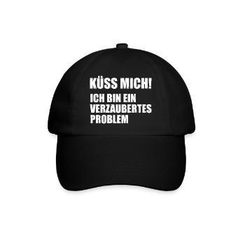 Küss mich ich bin ein verzaubertes Problem - Baseballkappe - Schwarz/Schwarz - Vorne