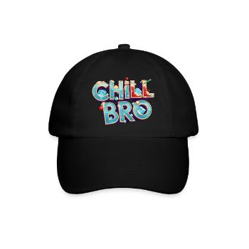Chill Bro Cocktail Schriftzug - Baseballkappe - Schwarz/Schwarz - Vorne