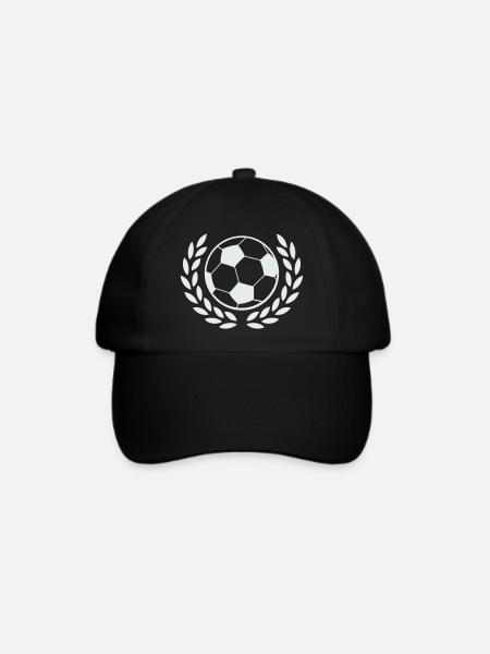 Sieger-Laurel Fußballmotiv - Baseballkappe - Schwarz/Schwarz