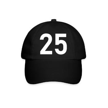25. 25 JAHRE. 25. JUBILÄUM. 25 JAHRESJUBILÄUM. - Baseballkappe - Schwarz/Schwarz - Vorne