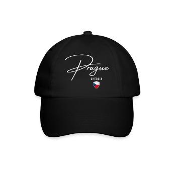 Prag Tschechien, elegantes Design Prag - Baseballkappe - Schwarz/Schwarz - Vorne