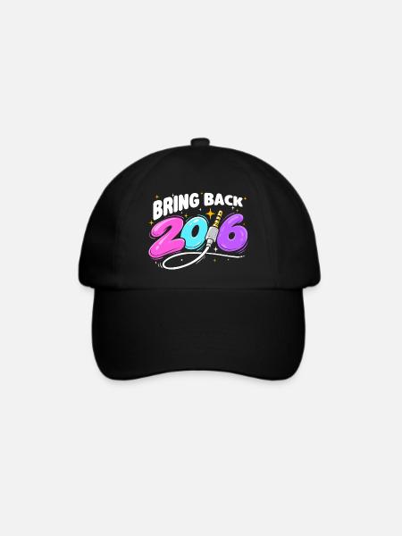 Bring 2016 Nostalgie Y2K-Vibes zurück - Baseballkappe - Schwarz/Schwarz