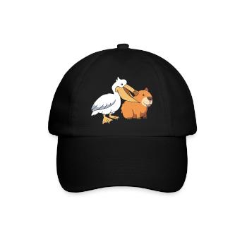 Capybara Capibara - Baseballkappe - Schwarz/Schwarz - Vorne