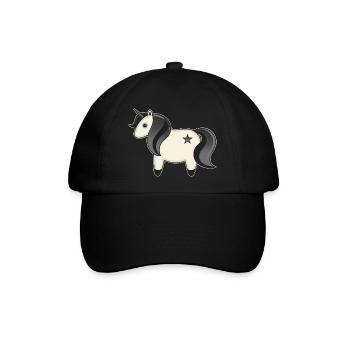Gothic Kawaii Einhorn - Baseballkappe - Schwarz/Schwarz - Vorne
