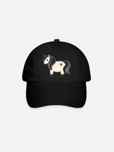 Gothic Kawaii Einhorn - Baseballkappe - Schwarz/Schwarz