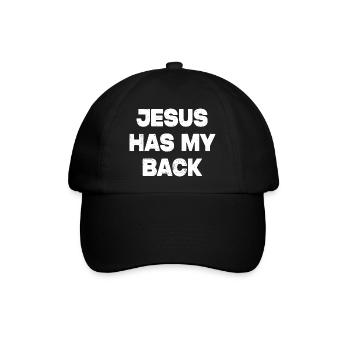 Jesus Has My Back - Baseballkappe - Schwarz/Schwarz - Vorne