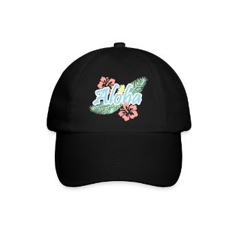 Aloha-tropische Sommerblumen - Baseballkappe - Schwarz/Schwarz - Vorne