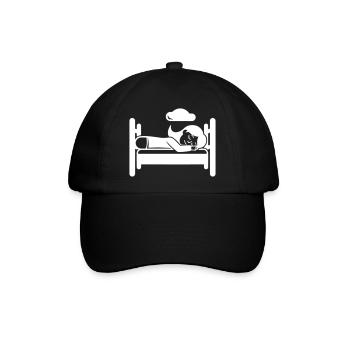 Schlafen Müde - Baseballkappe - Schwarz/Schwarz - Vorne