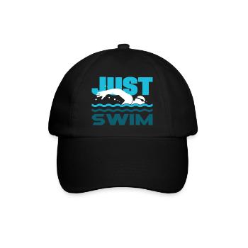 Lustige Schwimmer Sprüche & Schwimmverein Design - Baseballkappe - Schwarz/Schwarz - Vorne