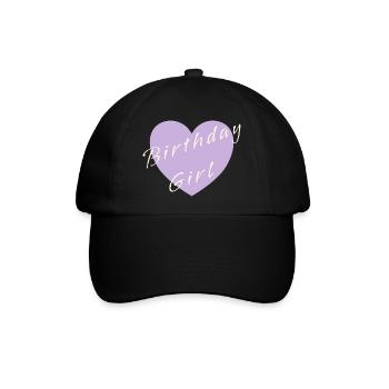 Birthday Girl – Celebration Design - Baseballkappe - Schwarz/Schwarz - Vorne