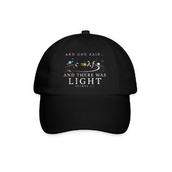 Und Gott sagte, es gäbe leichte Wissenschaft und Glauben - Baseballkappe - Schwarz/Schwarz - Vorne
