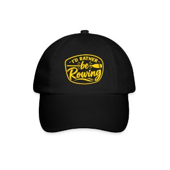 I´d rather be rowing - Rudern - Ruderer - Ruderin - Baseballkappe - Schwarz/Schwarz - Vorne