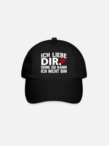 Liebe lustiger Spruch Ich liebe Dir - Baseballkappe - Schwarz/Schwarz