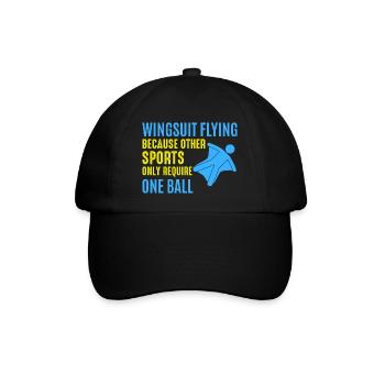 Wingsuit fliegen Base Jumping Fallschirmspringen Wingsuiting - Baseballkappe - Schwarz/Schwarz - Vorne