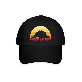 Archäologe Dino Stegosaurus Dinosaurier - Baseballkappe - Schwarz/Schwarz - Vorne