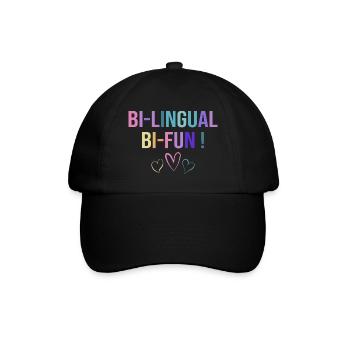 Ausbildung Bilingualer Humorlehrer - Baseballkappe - Schwarz/Schwarz - Vorne