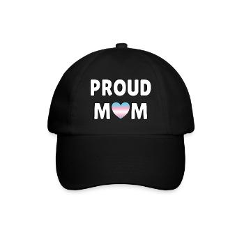 Stolze Mama Trans Flagge Herz - Baseballkappe - Schwarz/Schwarz - Vorne
