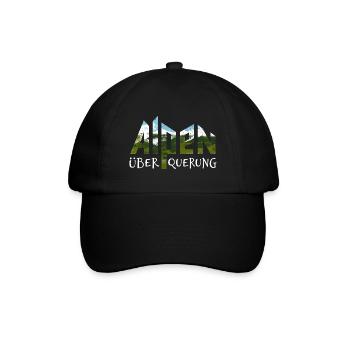 Alpenüberquerung Alpen Überquerung Wandern - Baseballkappe - Schwarz/Schwarz - Vorne