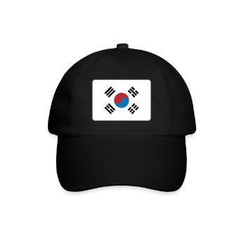 SÜD-KOREA FLAGGE - Baseballkappe - Schwarz/Schwarz - Vorne