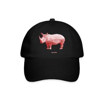 Low Poly Rhino - Baseballkappe - Schwarz/Schwarz - Vorne