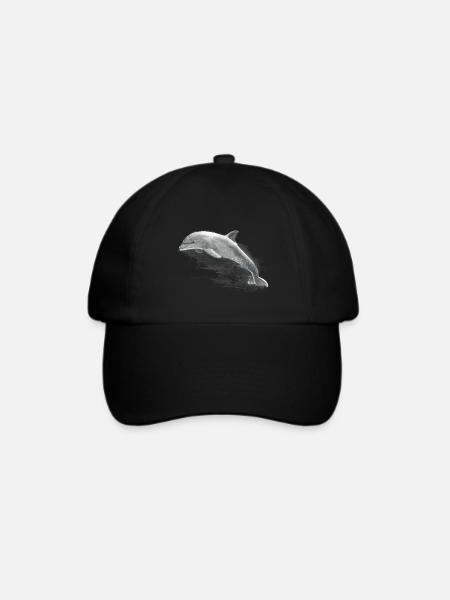 Delphin - Baseballkappe - Schwarz/Schwarz