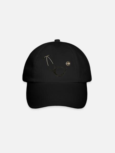 Stethoskop - Baseballkappe - Schwarz/Schwarz