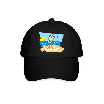 beach strand summer sommer vacation urlaub45 - Baseballkappe - Schwarz/Schwarz - Vorne