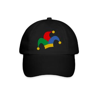 clown harlekin hofnarr kasper komiker narr witzbol - Baseballkappe - Schwarz/Schwarz - Vorne