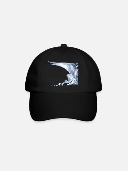 Pegasus-Kopf mit großen Flügeln - Baseballkappe - Schwarz/Schwarz