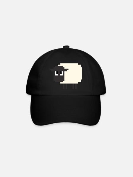 8 Bit Schaf - Baseballkappe - Schwarz/Schwarz
