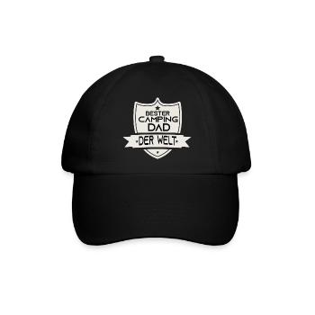 Bester Camping Dad der Welt - Baseballkappe - Schwarz/Schwarz - Vorne