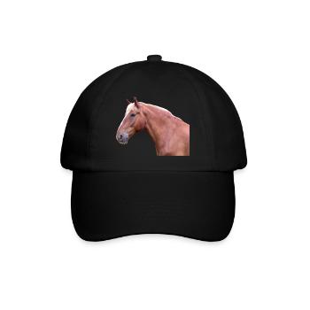 Pferdekopf Pferd Dressurpferd Pferderasse Reiter - Baseballkappe - Schwarz/Schwarz - Vorne