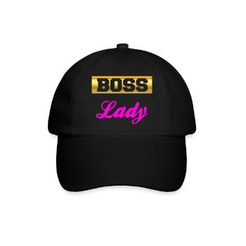 Boss Lady Woman Design - Baseballkappe - Schwarz/Schwarz - Vorne