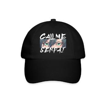 Call Me Senpai - Anime Manga - Baseballkappe - Schwarz/Schwarz - Vorne