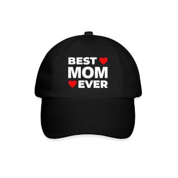 Best MOM Ever! Beste Muttertags Geschenk - Baseballkappe - Schwarz/Schwarz - Vorne