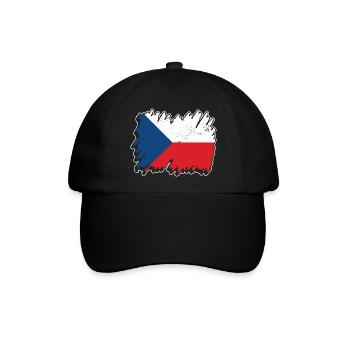 Czech Design für Tschechen Fans - Baseballkappe - Schwarz/Schwarz - Vorne