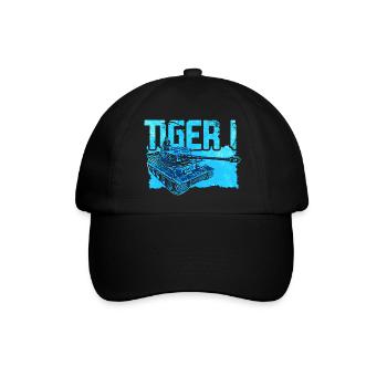 Deutscher Panzer Tiger 1 aus dem Zweiten Weltkrieg - Baseballkappe - Schwarz/Schwarz - Vorne