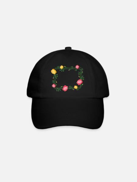 rosenkranz Rechteck - Baseballkappe - Schwarz/Schwarz