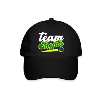 team mojito personalisierte Humor Geschenkidee - Baseballkappe - Schwarz/Schwarz - Vorne