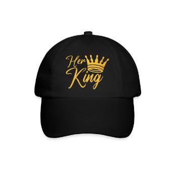 Her King King Queen Pärchenoutfit - Baseballkappe - Schwarz/Schwarz - Vorne