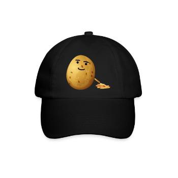 Pommes Frites Pommes Frites Lustiges Geschenk - Baseballkappe - Schwarz/Schwarz - Vorne