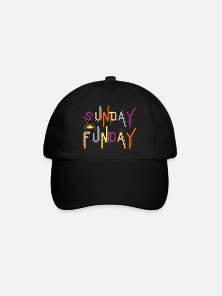 Sunday Funday - Lustiges Trinken - Baseballkappe - Schwarz/Schwarz