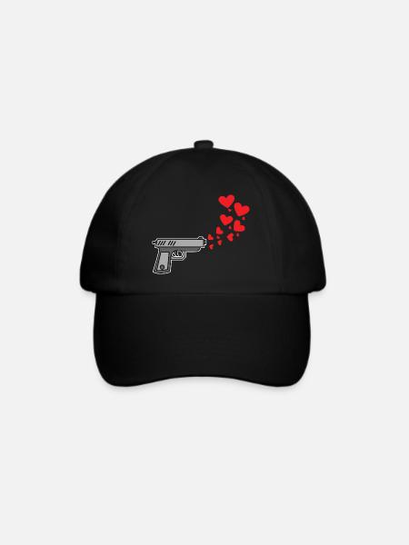 Herz Meinungsfreiheit Liebe Frieden Menschheit - Baseballkappe - Schwarz/Schwarz