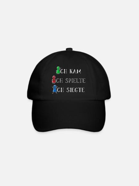 Ich kam ich spielte ich siegte Glücksshirt - Baseballkappe - Schwarz/Schwarz