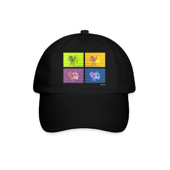 DIN O4 (Saurier-Pop-Art-Edition) - Baseballkappe - Schwarz/Schwarz - Vorne