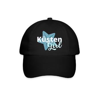 Küstengirl Ostsee Küste Nordsee Küste Spruch. - Baseballkappe - Schwarz/Schwarz - Vorne