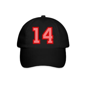 Coole Retro Retrostyle Jersey Nummer Rückennummer - Baseballkappe - Schwarz/Schwarz - Vorne